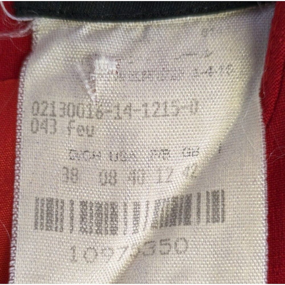Vintage Rena Lange Dress Size 8 Red Long Sleeve Crepe Moonbeam Inset Patch - Picture 5 of 15